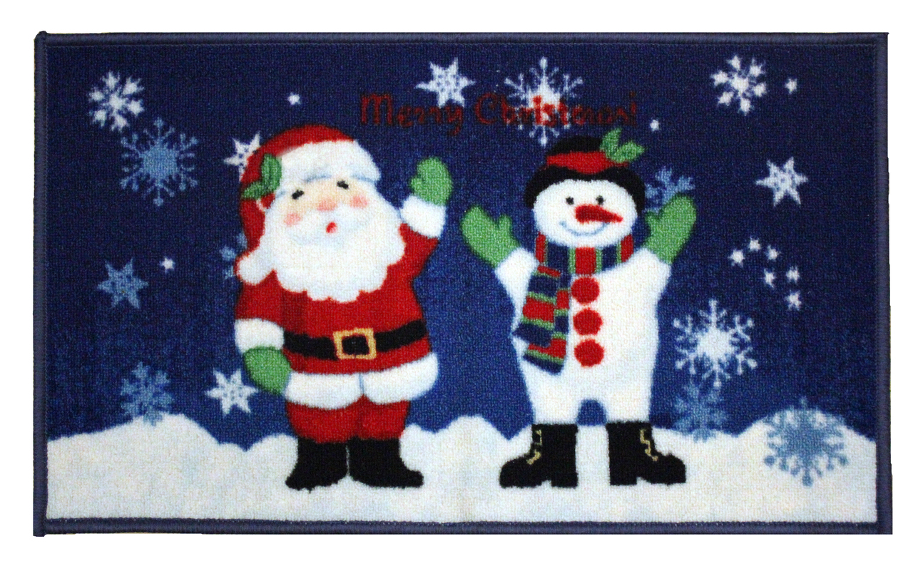 Christmas Kitchen Rug Holiday Decor Latex Back, Santa, Reindeer, Snowman, - Picture 15 of 21