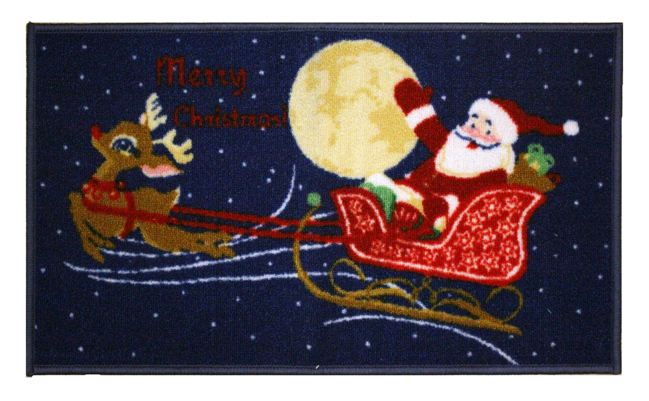 Christmas Kitchen Rug Holiday Decor Latex Back, Santa, Reindeer, Snowman, - Picture 13 of 21