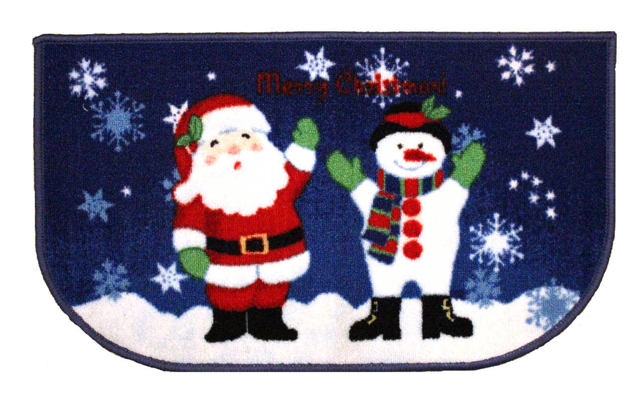 Christmas Kitchen Rug Holiday Decor Latex Back, Santa, Reindeer, Snowman, - Picture 19 of 21